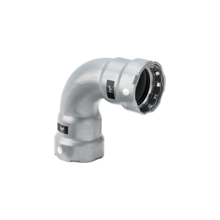 Megapress S-łuk 90 st. z SC-Contur stal niestopowa, powłoka cynkowo-niklowa, przyłącza zaprasowywane, nr wzoru 4316 dopuszczenie VdS centralne ogrzewanie zgodne z AGFW FW 524 DN: 20 D: ¾