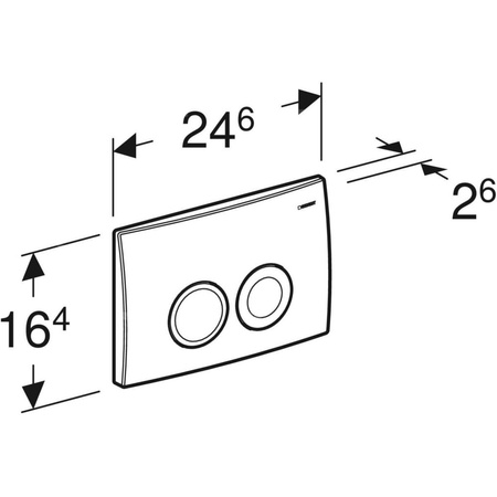 Przycisk uruchamiający Geberit Delta25, przedni, chrom-mat