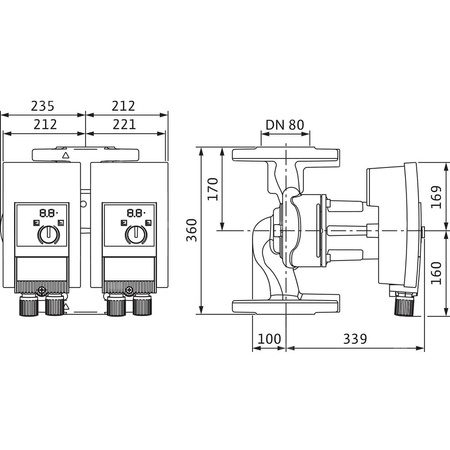 Pompa obiegowa WILO Yonos MAXO-D 80/0,5-12 PN10 1x230 V 50/60 Hz, PN 10/10bar