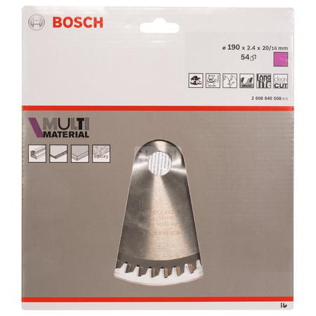 Tarcza pilarska Multi Material PIŁA TARCZ.-H MULTI 190X2.4X20/16Z54