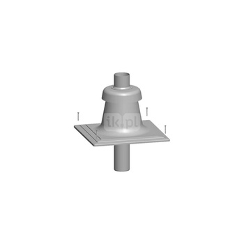 Pokrycie szachtu kominowego z tworzywa sztucznego dla przewodu spalinowego,elastyczne, DN60, wraz z kształtką przyłączeniową, (płyta mocująca: 30 cm x 30 cm)