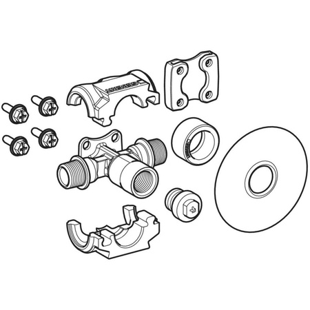 Zestaw trójników podłączeniowych L=73 1/2"x1/2"