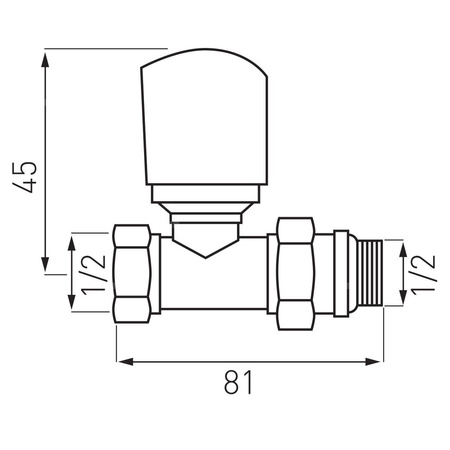 Zawór termostatyczny prosty 1/2" x 1/2"