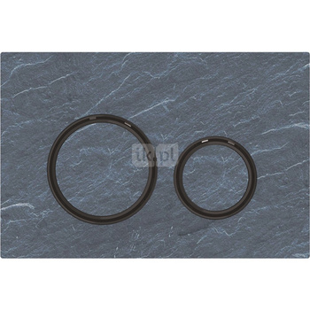 Przycisk uruchamiający Geberit Sigma21, przedni, łupek Mustang, pierścienie: czarny chrom