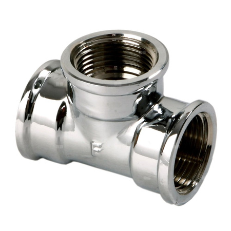 Trójnik FERRO mosiądz 3/8'' GW, kolor chrom