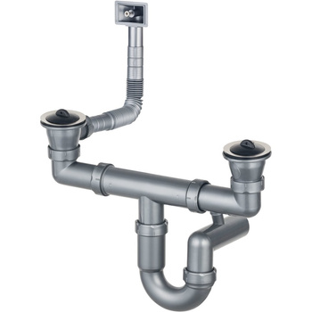 Deante  Syfon do zlewozmywaków stalowych 2-komorowych