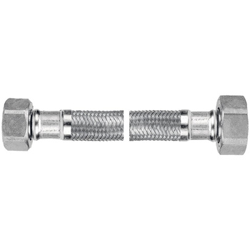 Wąż przyłączeniowy elastyczny FERRO z oplotem (stal), gw x gw, 3/4'' x 3/4'', długość 100 mm