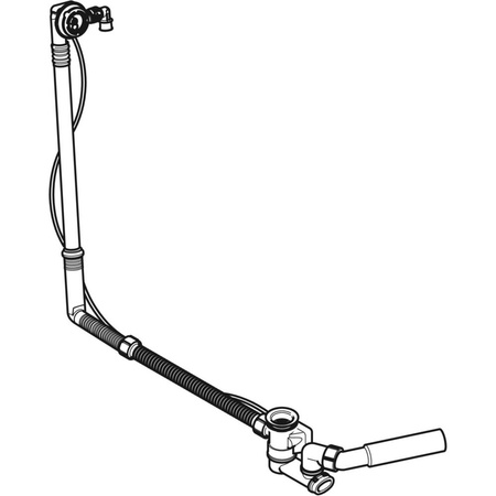 Zestaw odpływowo-przelewowy do wanien niestandardowych, do baterii podtynkowej