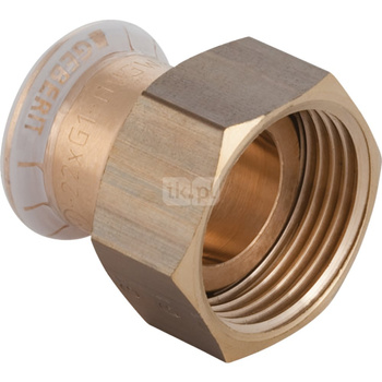 Śrubunek hydrauliczny GEBERIT Mapress Kupfer FKM mosiądz gw 3/4'' 18 mm z pierścieniem zacinającym