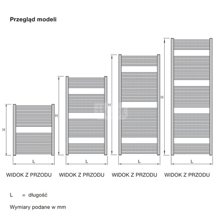 Grzejnik drabinkowy ZEHNDER Klaro, wym. 1146 x 450 mm, kolor biały RAL9016, moc 521W