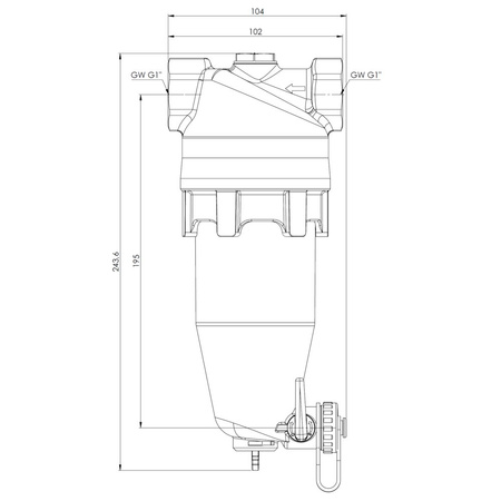 Separator AFRISO ADS 180 HP, do C.O., do klimatyzacji, 3 bar / 90'C, 1'' (GW), z wkładem magnesowymInstalacje i źródła ciepła