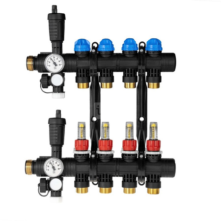 Rozdzielacz do ogrzewania podłogowego AFRISO ProCalida EF1 4-obieg. poliamid GZ 1'' x Euroconus 3/4''
