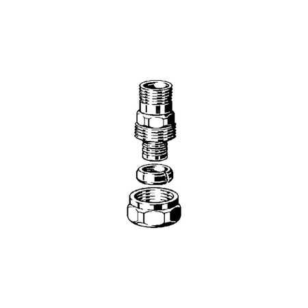 Złącze VIEGA 1021 Jednoczęściowy, mosiądz / mosiądz, 3/4'' (gzm x zz), 53 mm