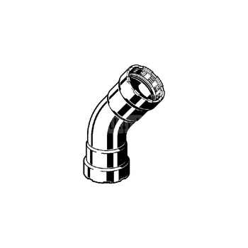 Megapress S-łuk 45 st. z SC-Contur stal niestopowa, powłoka cynkowo-niklowa, przyłącza zaprasowywane, nr wzoru 4326 centralne ogrzewanie zgodne z AGFW FW 524 DN: 10 D: ⅜