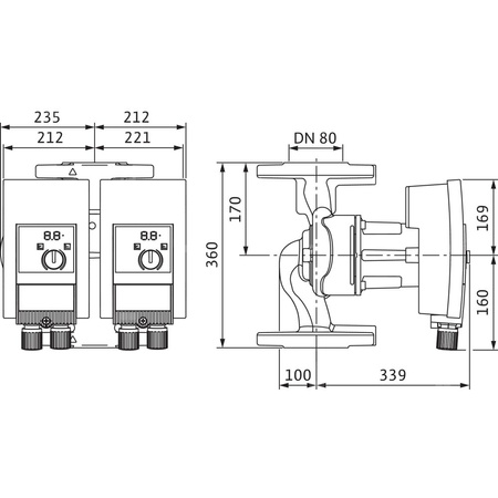 Pompa obiegowa WILO Yonos MAXO-D 80/0,5-12 PN10 1x230 V 50/60 Hz, PN 10/10bar