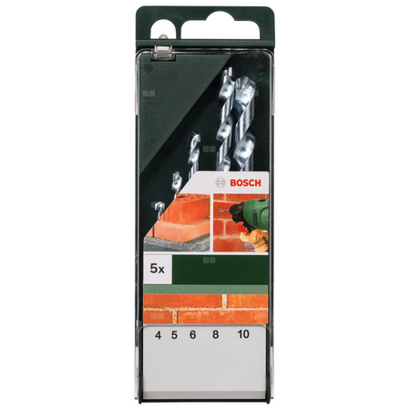 5-częściowy zestaw Wierteł do kamienia 4,0 x 75, 5,0 x 85, 6,0 x 100, 8,0 x 120, 10,0 x 120