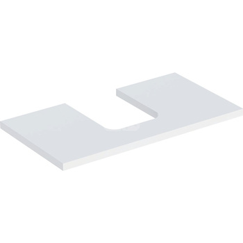 Geberit ONE Blat pod umywalkę, wycięcie na środku, do umywalki stawianej na blat w kształcie misy, B90cm, H3cm, T47cm, biały, matowy