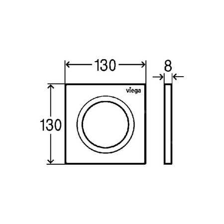 Przycisk uruchamiający do pisuaru Prevista Visign for Style 20 tworzywo sztuczne, nr wzoru 8610.2 płytka maskująca: tworzywo szt. biały alpejski klawisz: tworzywo szt. biały alpejski