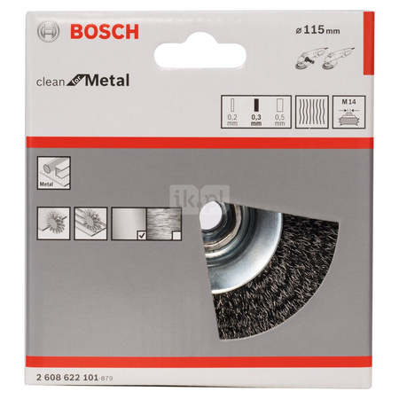 SZCZOTKA STOŻK FAL.115X0,35X- STAL M14