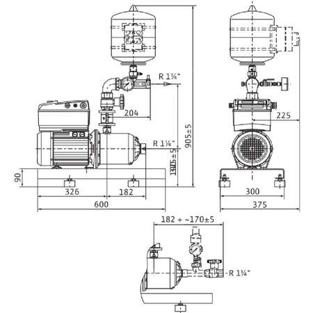 Hydrofor WILO Comfort-Vario COR-1 MHIE 406-2G-GE stal nierdzewna, częstotliwość 50/60 Hz, prędkość 3500 obr/min, max. 16 bar