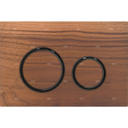 Przycisk uruchamiający Geberit Sigma21, przedni, amerykański orzech włoski, pierścienie: czarny chrom