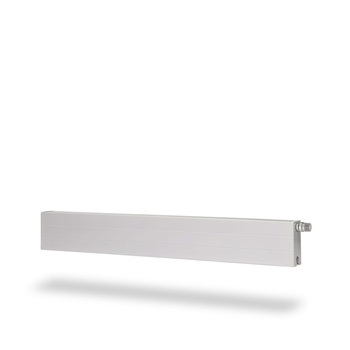 Grzejnik płytowy typ 21S PURMO Plint R wym. 200 x 1200 mm, kolor biały, moc 660 W, front Płaski profilowany