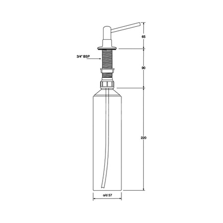 Dozownik do płynów mocowany w blacie, zlewozmywaku lub umywalce, Element dozujący mosiądz CHROM
