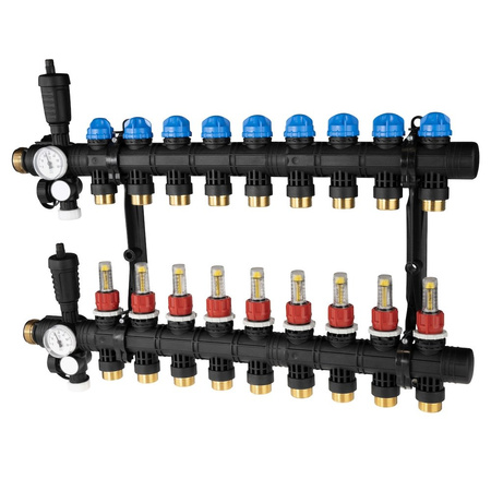 Rozdzielacz do ogrzewania podłogowego AFRISO ProCalida EF1 9-obieg. poliamid GZ 1'' x Euroconus 3/4''