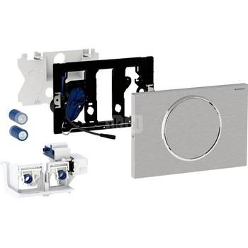 Elektroniczny zestaw uruchamiający WC Geberit, RF, zasilanie bateryjne, Sigma10, 12cm, stal nierdz.