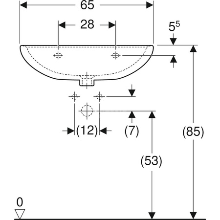 REKORD Umywalka 65 owalna, z/o, z/p