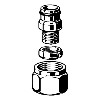 Dwuzłączka przyłączeniowa VIEGA 2019 trzyczęść., brąz / brąz, 16 mm (pz x gw)