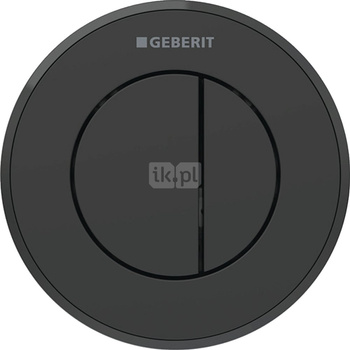 Pneumatyczny przycisk uruchamiający WC Geberit Typ 10, ręczny, podtynkowy, Sigma 8cm dwudzielny, czarny mat, easy-to-clean