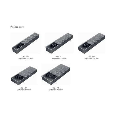 Grzejnik konwektorowy ZEHNDER Terraline, wym. 110 x 4000 mm, kolor aluminiowy naturalny, moc 2301 W