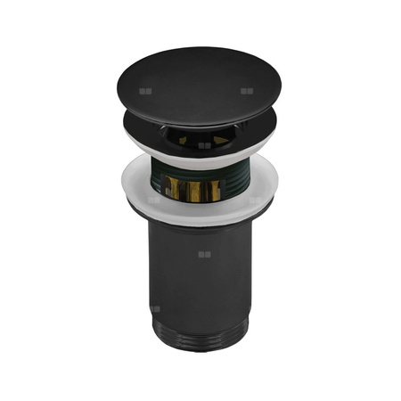 Zestaw odpływowy do umywalki PERFEXIM SPPMK03OP czarny mat 2 3/4'', przycisk duży okrągły płaski