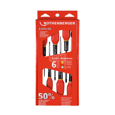 Zestaw wkrętaków EUROLINE (płaski 3,5 -4 -5,5 -6,5 -PZ1 -PZ2)