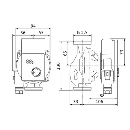 Pompa obiegowa WILO Yonos PICO 1.0 25/1-8-130 1x230 V 50/60 Hz, PN 10/10bar