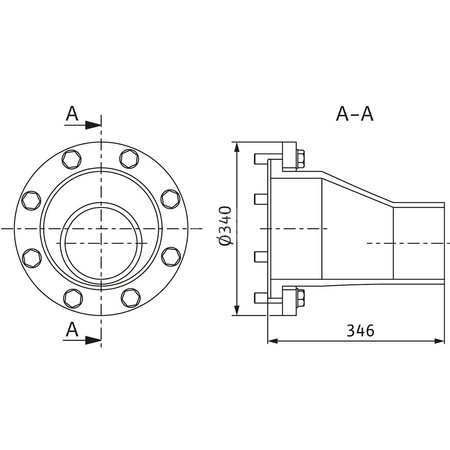 Króciec kołnierzowy DN 200/PE-HD 160x9,5