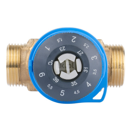 Zawór regulacyjny termostatyczny do wody ciepłej AFRISO ATM 341 mosiądz GZ 3/4'', DN 15, zakres temp. 20-43'C, Kvs 1.6 m3/h, maksymalna temperatura 90'C, maksymane ciśnienie 10 bar