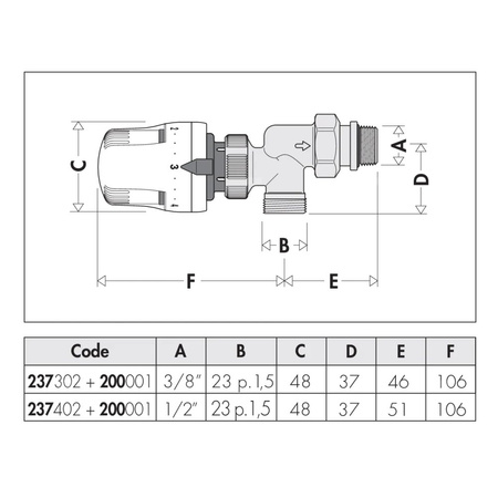 DYNAMICAL - Dynamiczny termostatyczny zawór grzejnikowy przystosowany do montażu głowic termostatycznych lub siłowników elektro