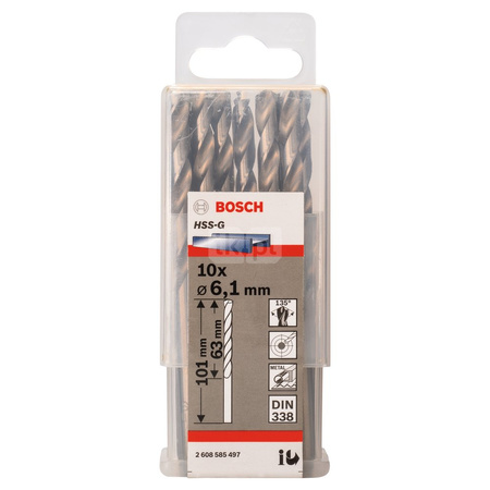 WIERTŁO STAND.HSS-G ŚR.6,1X63X101MM 10SZ