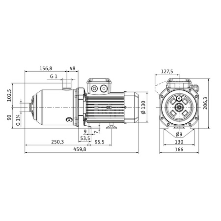Wysokociśnieniowa pozioma pompa do wody Wilo-MEDANA CH1-L.604-1/E/A/10T