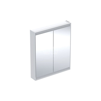 Geberit ONE Szafka z lustrem, Comfort Light, B75cm, H90cm, T15cm, montaż natynkowy, z dwojgiem drzwi, biały