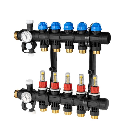 Rozdzielacz do ogrzewania podłogowego AFRISO ProCalida EF1 5-obieg. poliamid GZ 1'' x Euroconus 3/4''