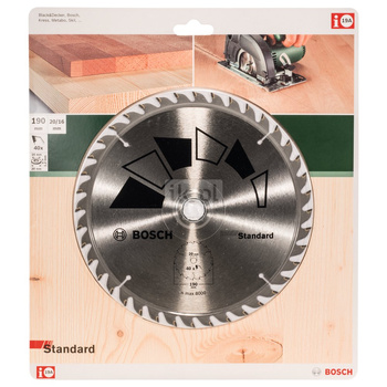 Tarcza pilarska STANDARD D = 190 mm, otwór = 20 mm, Z = 40