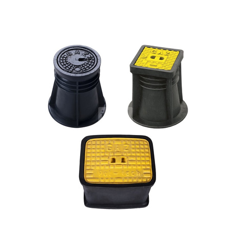 Skrzynka uliczna z tworzywa PEHD, kwadratowa, GAZ