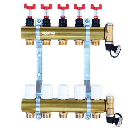 Mosiężny rozdzielacz centralnego ogrzewania CM-NTRot 2F