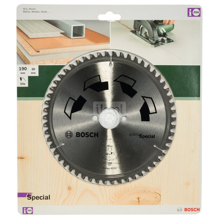 Tarcza pilarska SPECIAL D = 190 mm, otwór = 30 mm, Z = 54