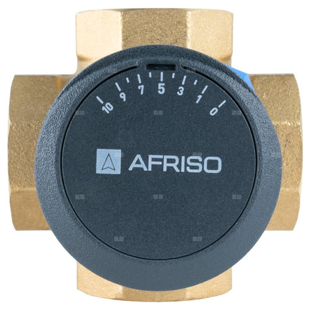 Zawór obrotowy czterodrogowy AFRISO ARV 484 ProClick, mieszający, Siłownik elektryczny ARM 343 ProClick, DN 25