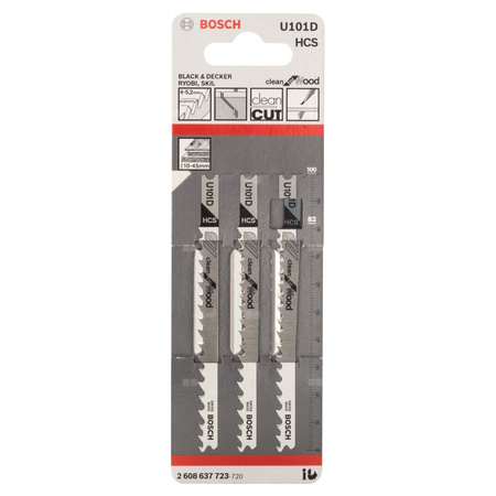 Brzeszczot do wyrzynarek U 101 D 3 szt.