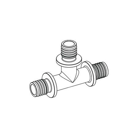 Trójnik TECE flex redukcja 90' mosiądz 16 mm x 20 mm x 16 mm (kw x kw x kw)